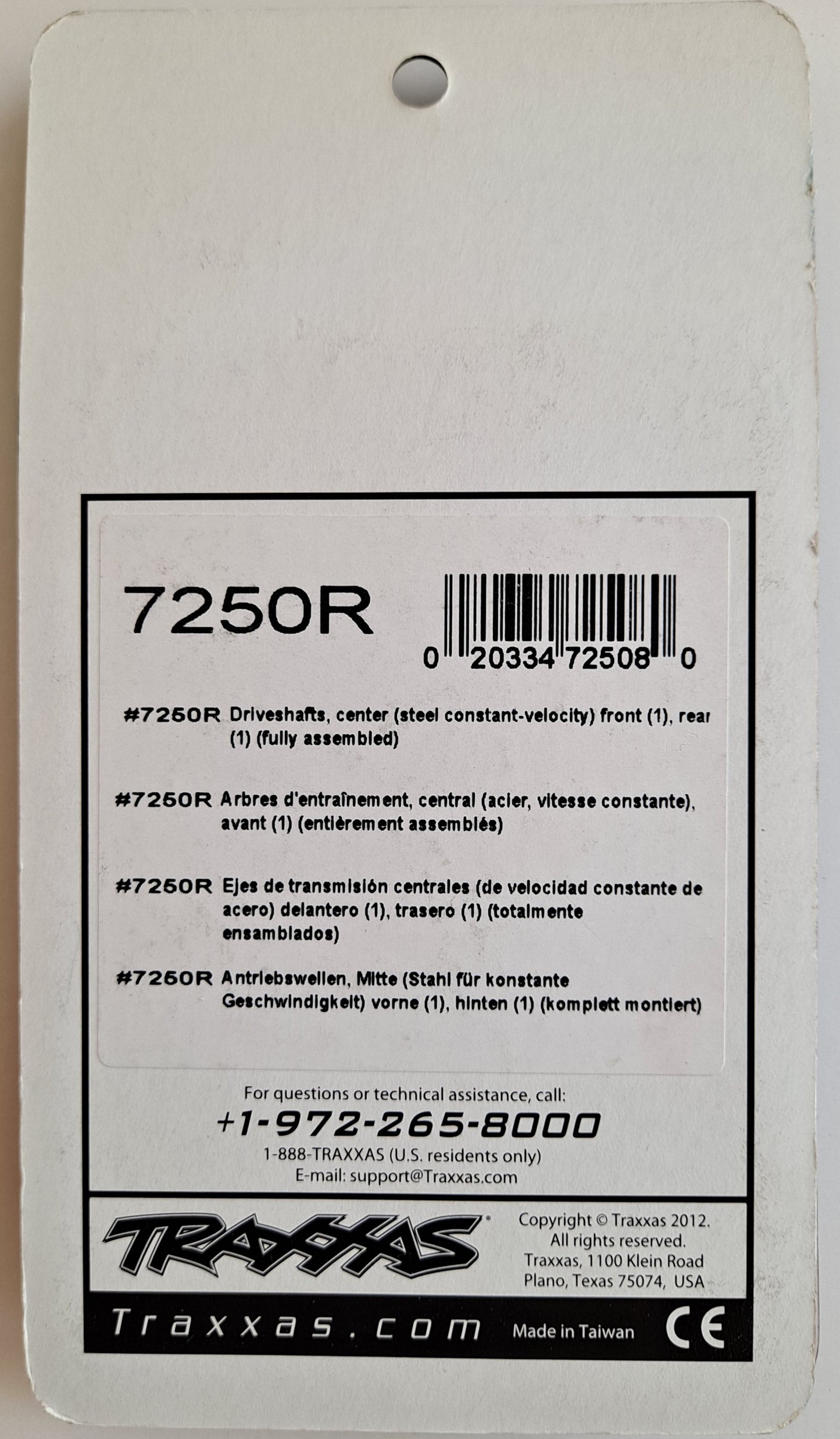 Traxxas Steel Driveshafts #7250R