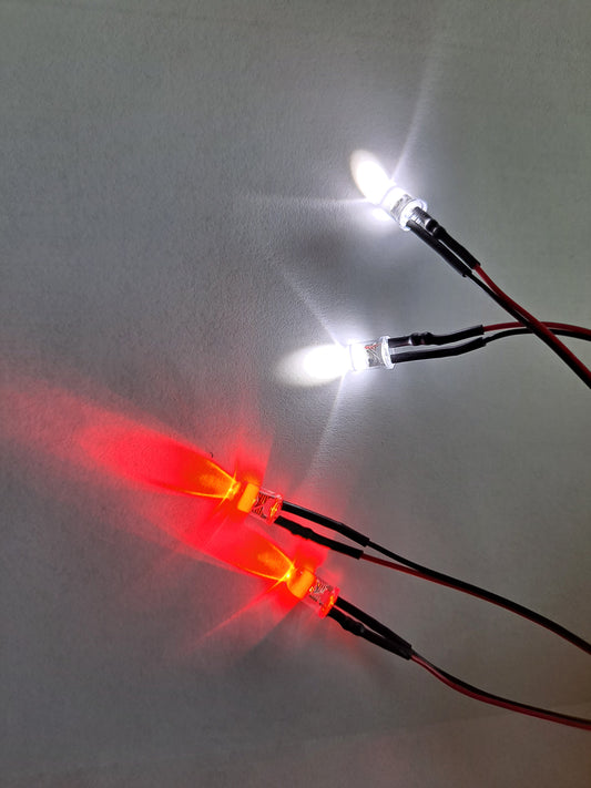 Kyosho LED Light Unit, 4x 5mm Bulbs, 2x White & 2x Red, L=400mm #97054-4CR
