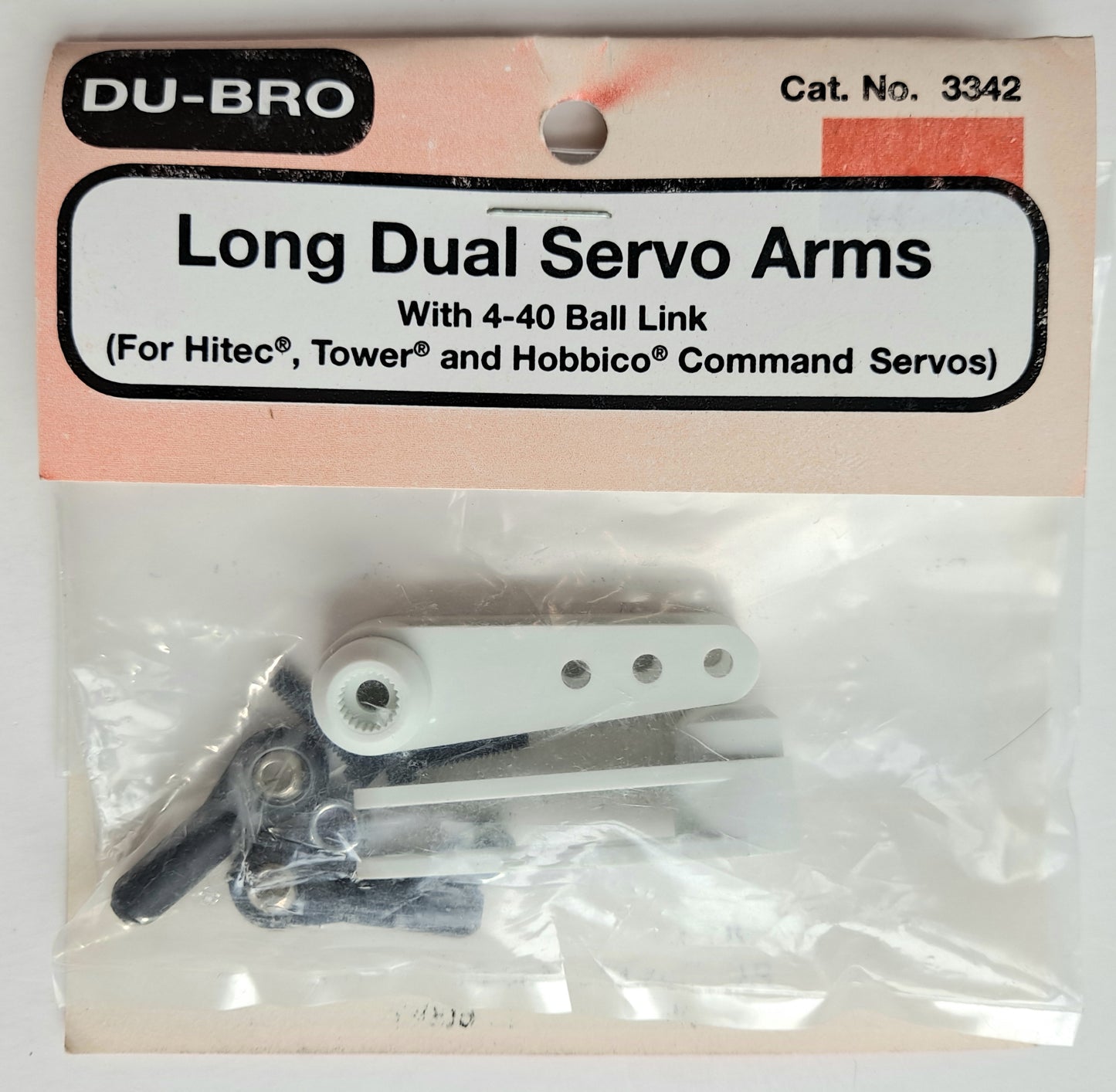 Du-Bro Long Dual Servo Arms with 4-40 Ball Link (for HiTec) #3342