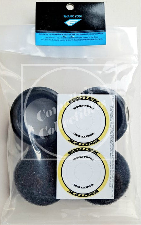 Exotek 1/10 F1 Rubber Front Tires and Foam Inserts 40X Yellow-Firm (1 Pr) #2193