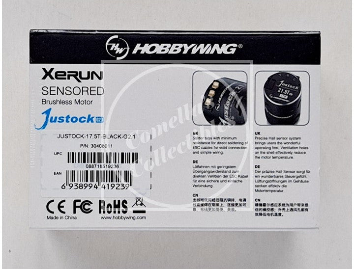 Hobbywing XeRun Justock 3650SD G2.1 Sensored Brushless Motor 17.5T (2450kv) 30408011