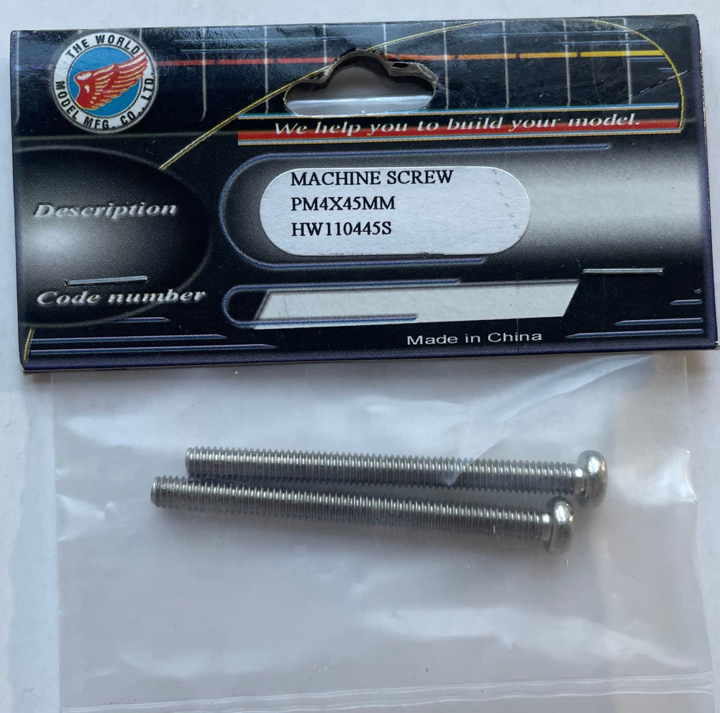 The World Models 4x45mm Pan Head Machine Screw (2 pcs) HW110445S