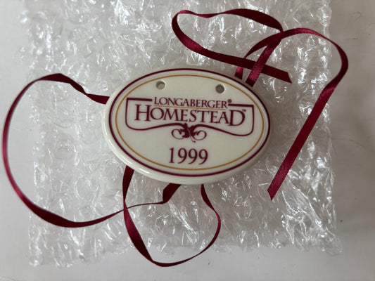 Longaberger 1999 Homestead Basket Tie On - Red - NIB #37541