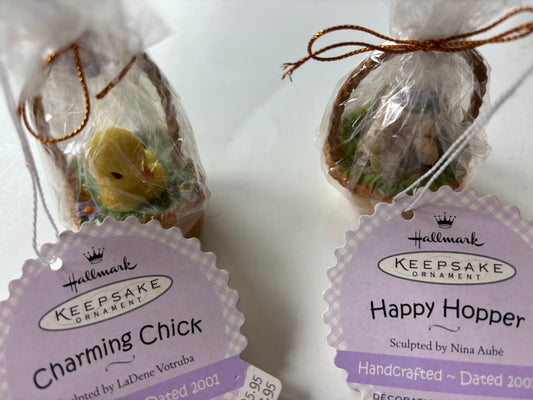 Hallmark Keepsake 2001 Easter Ornaments by LaDene Votruba - Brand new