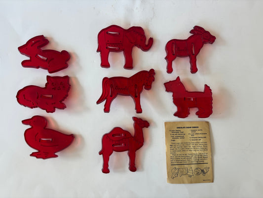Vintage Domino Sugar Red Cookie Cutters - Set of 8