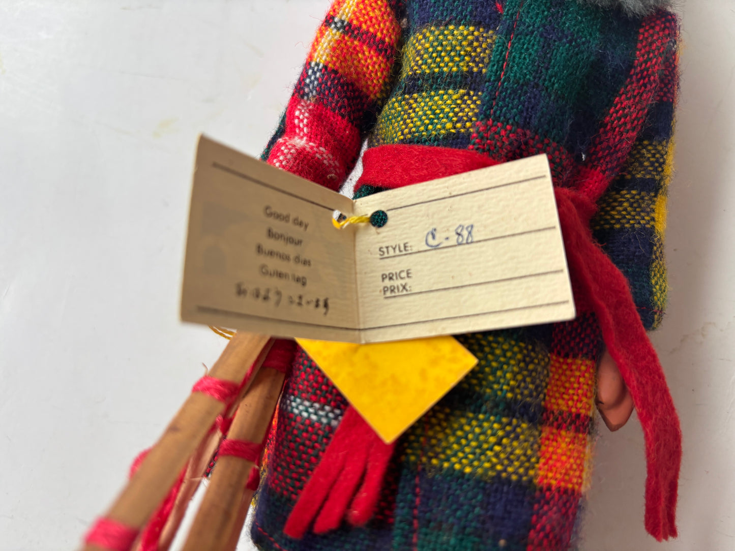 Vintage Eskimo Native Doll Figurine w/ski shoes - Canada