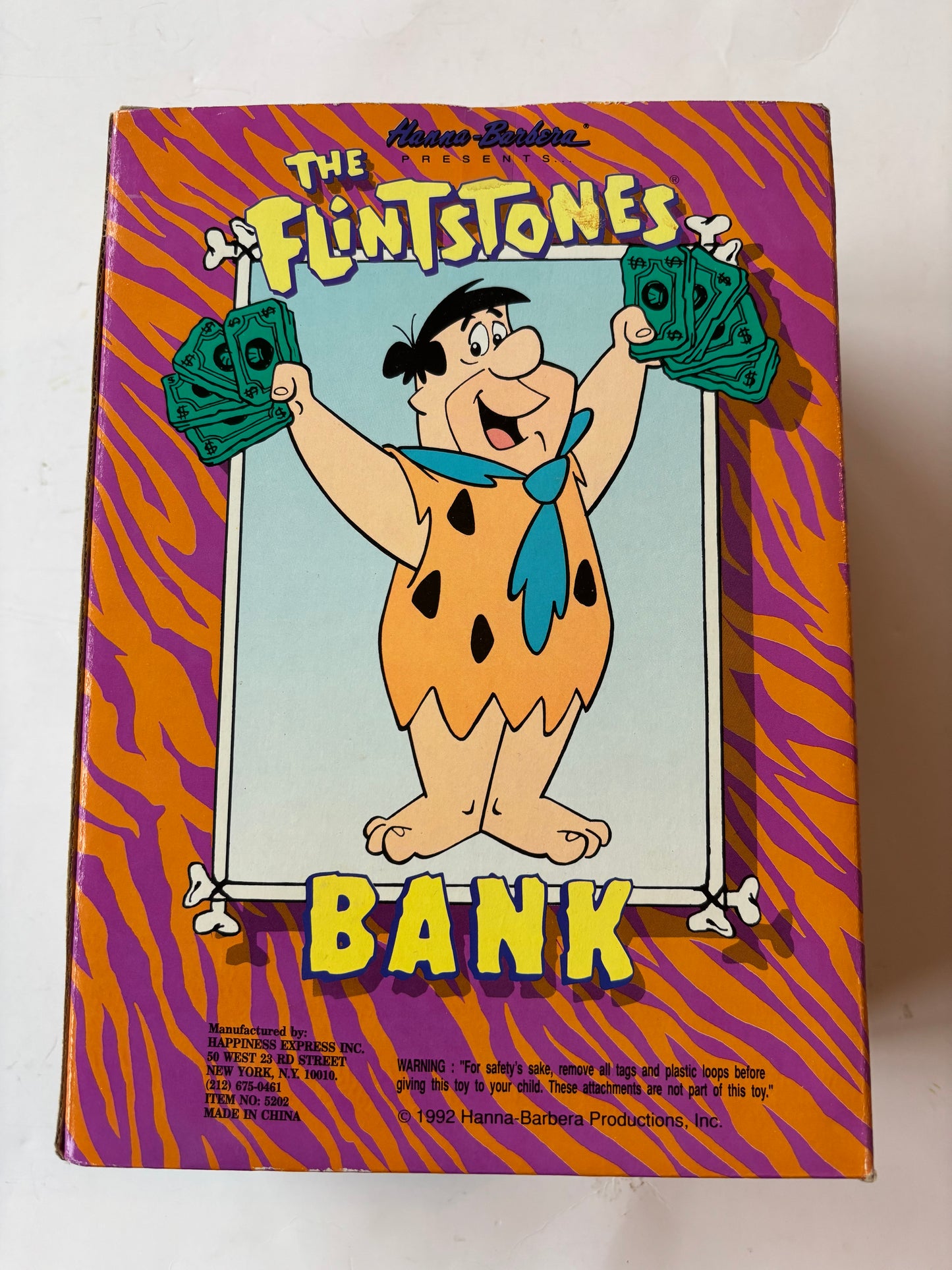 Vintage 1992 Hanna Barbera The Flintstones Bank - NEW IN BOX