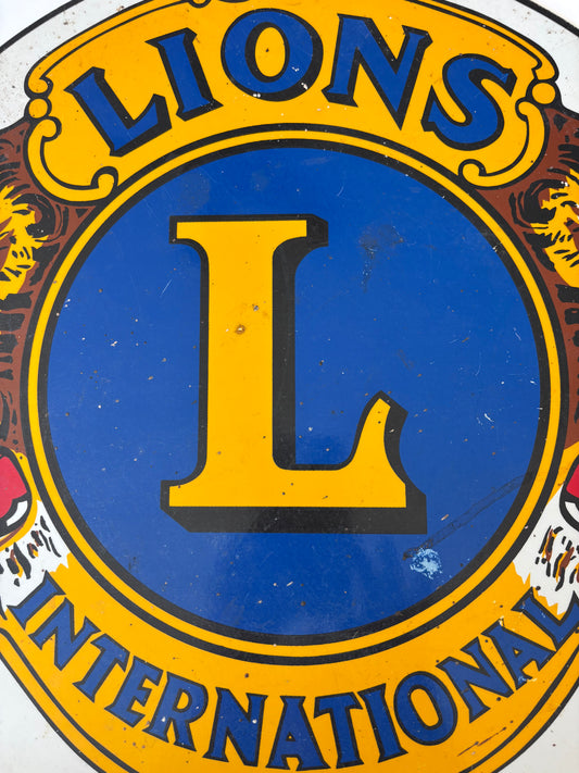 Vintage Lion's International 18" Aluminum Round Sign