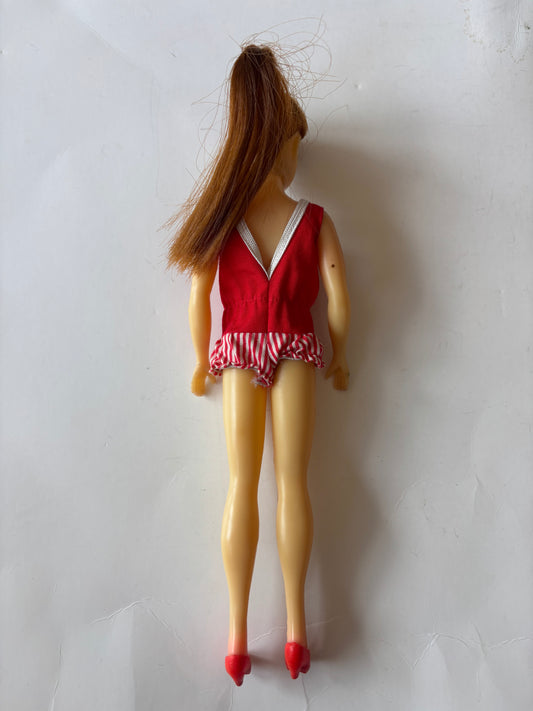 Vintage 1960's Japan Bild Lilli Clone Skipper Doll w/bathing suit and shoes