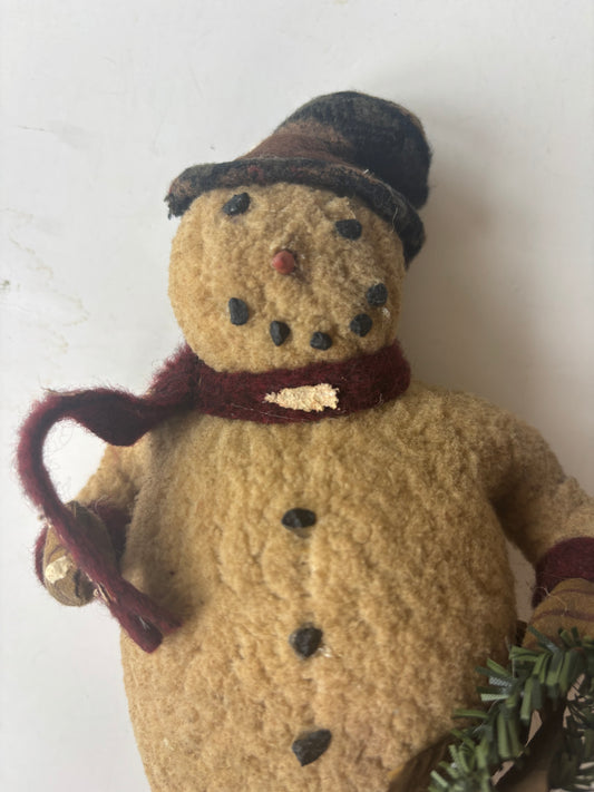 ESC Trading Cody Foster Primitive Fleece Snowman w/Santa Bucket