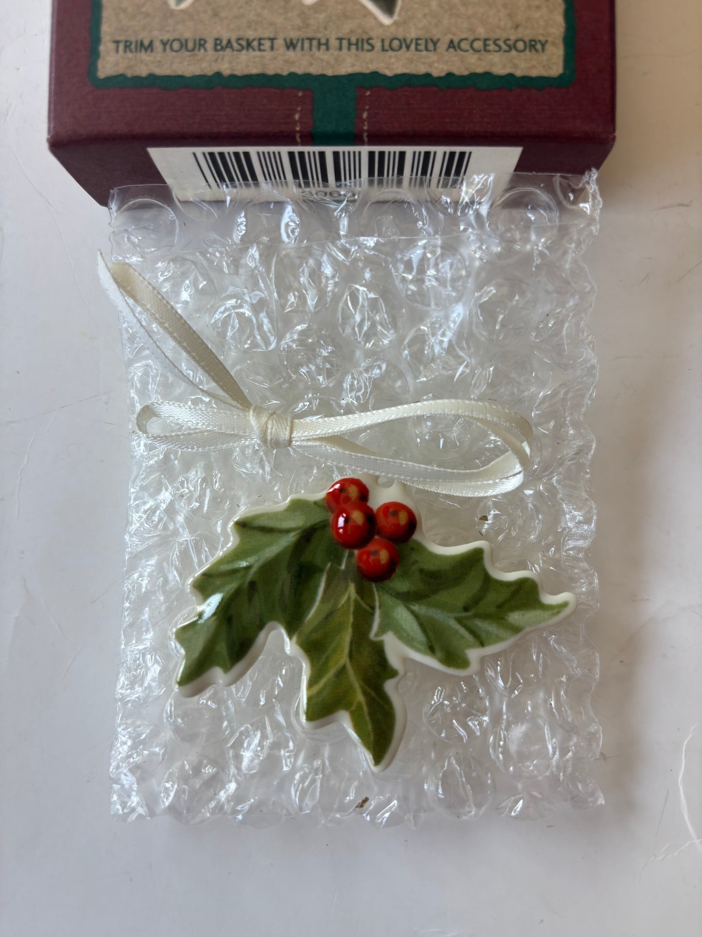 Longaberger Holly Basket Tie On - NIB #30602
