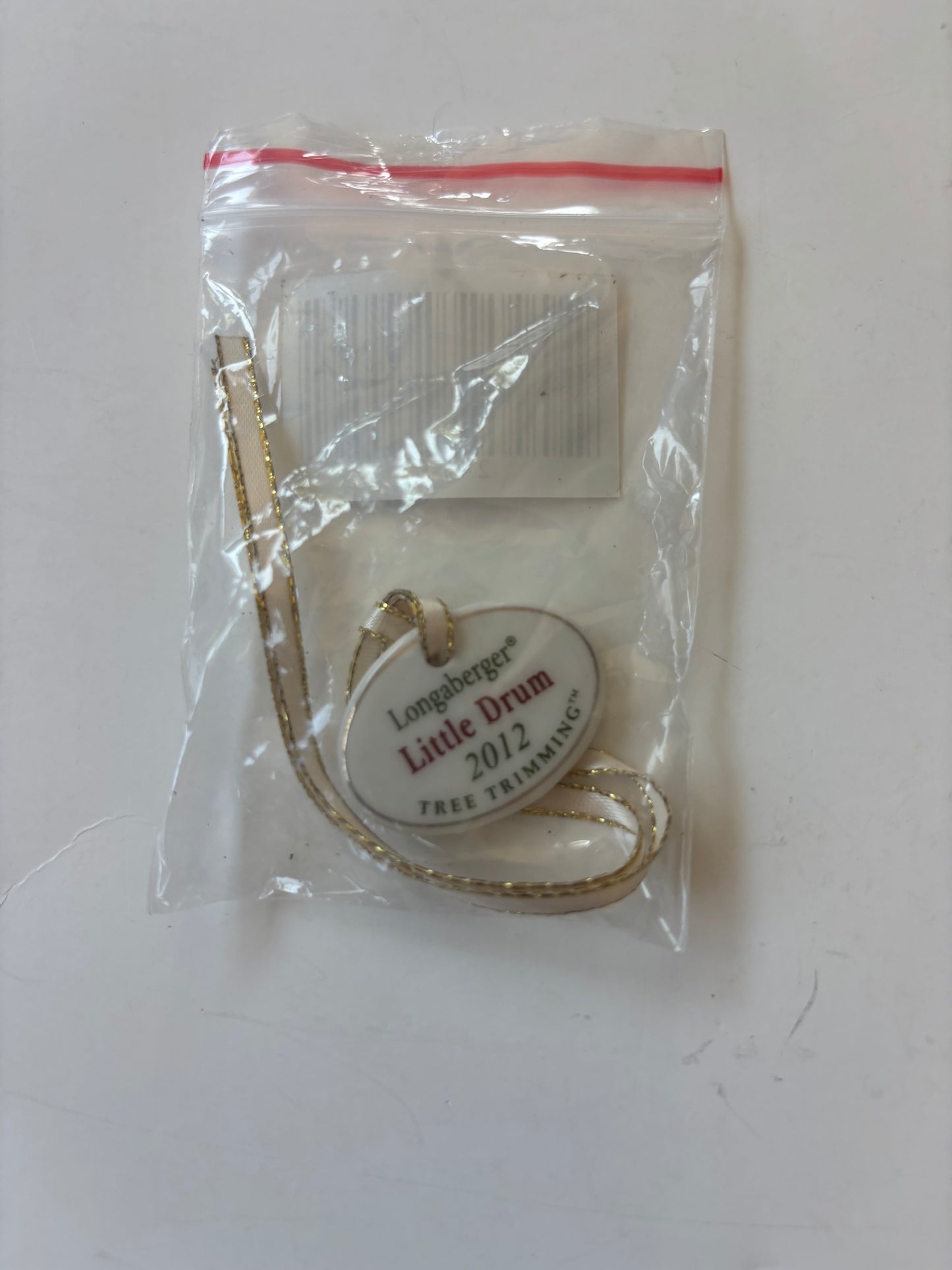 Longaberger 2012 Little Drum Basket Tie On - NIB #24185