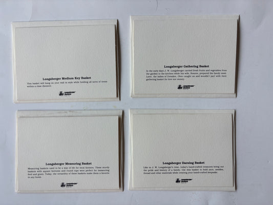 Longaberger Notecards - Set of 4 w/envelopes