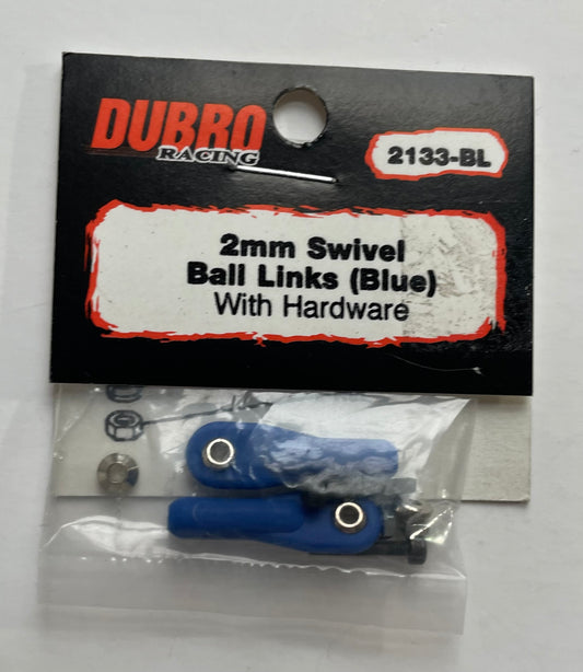 Du-Bro Blue 2mm Swivel Ball Links #2133-BL