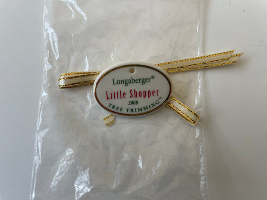 Longaberger 2008 Little Shopper Tree Trimming Tie On - NIB