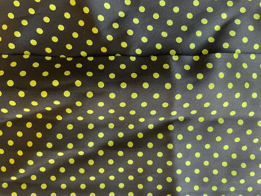 Vintage Black with Green Polka Dots Neck Scarf