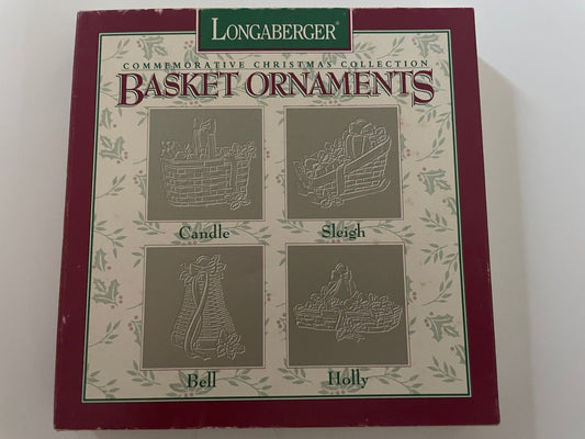 Longaberger Pewter Commemorative Christmas Collection Basket Ornaments