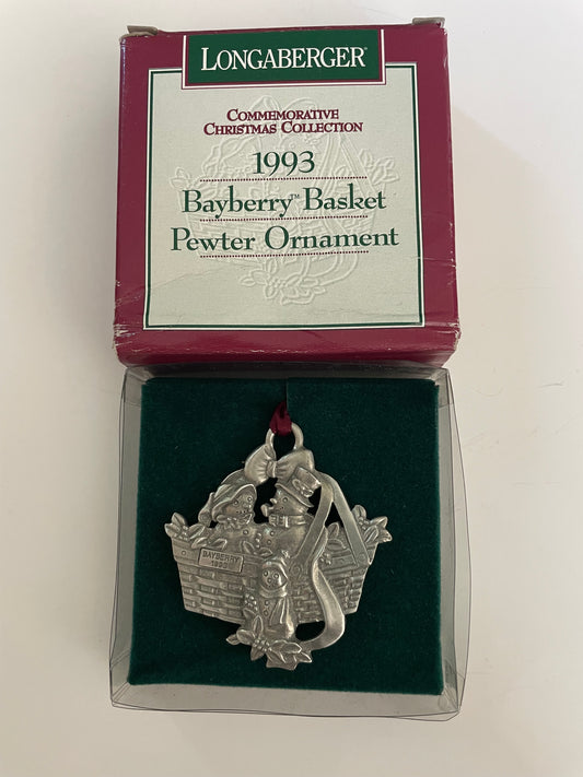 Longaberger 1993 Pewter Bayberry Basket Tie On
