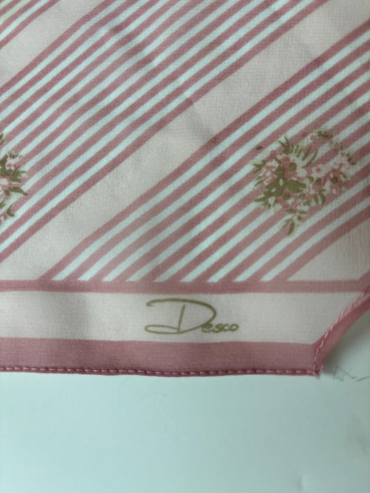 Vintage Desco 100% Polyester Neck Scarf w/Rose Design