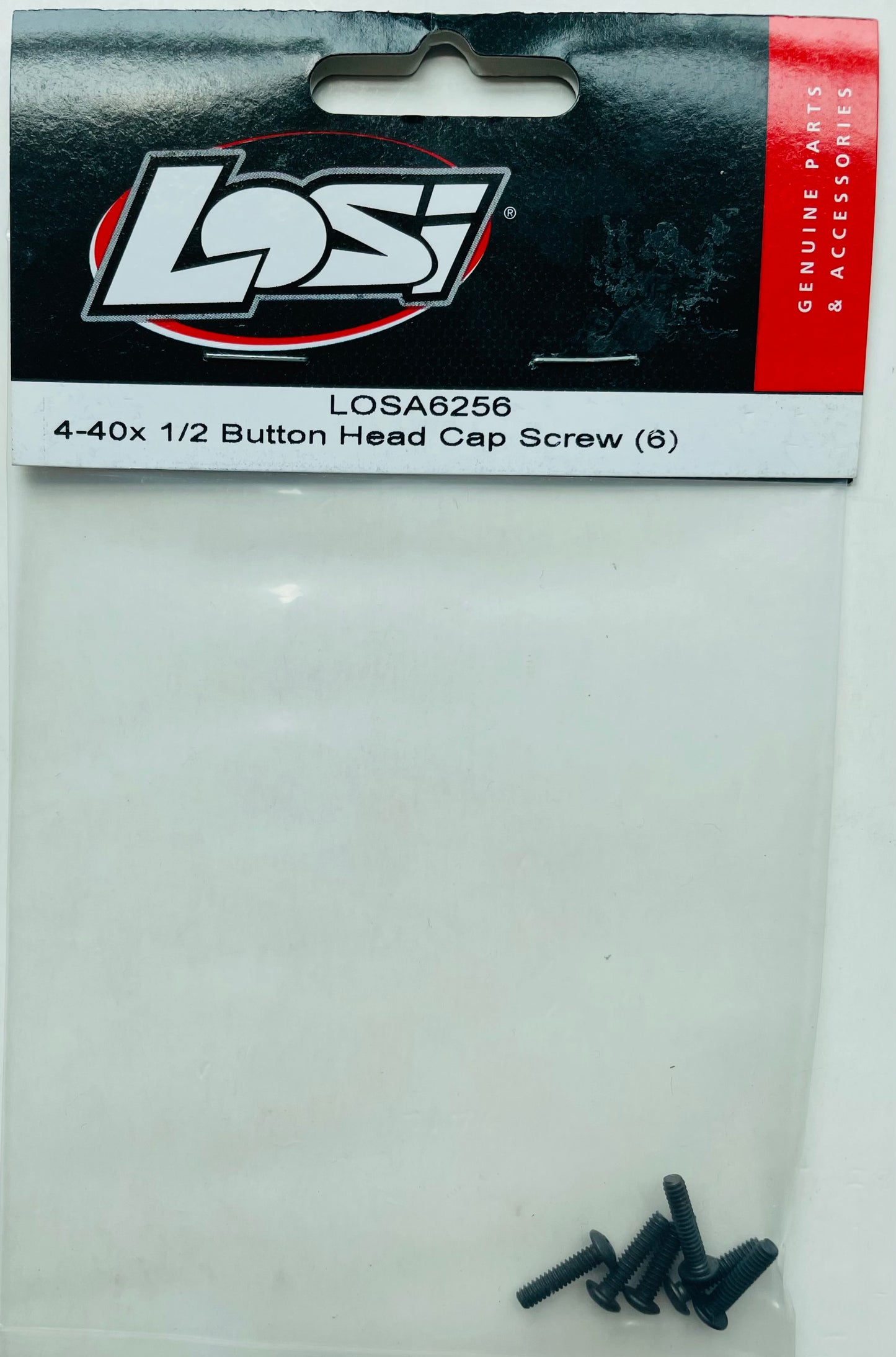 Losi 4-40 x 1/2" Button Head Cap Screws (6) LOSA6256