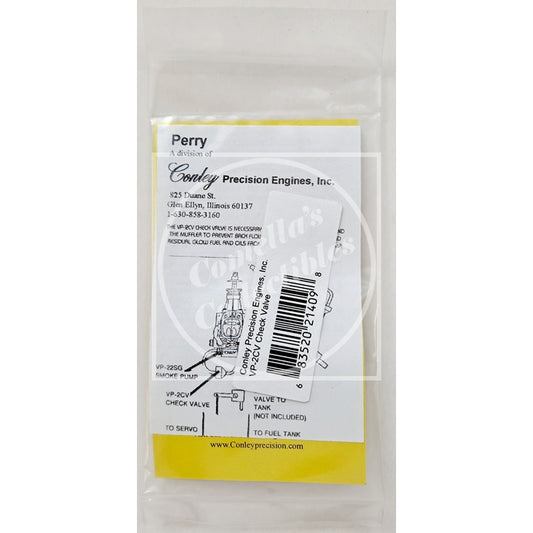 Perry valve pack with label on a white background