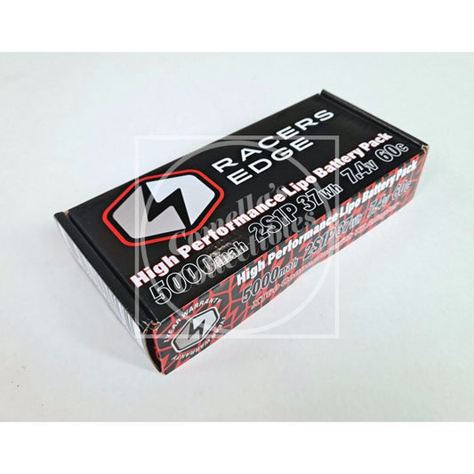 Racers Edge 5000mAh 7.4V 2S 60C LiPO Soft Battery Pack w/ XT60 & TRX Adapter