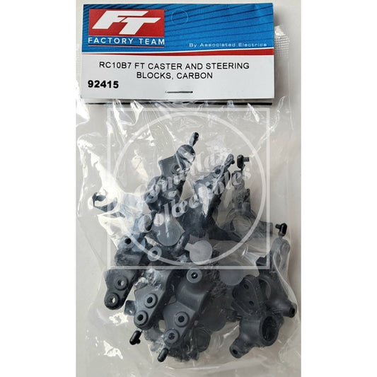 Factory Team Associated RC10B7 FT Carbon Caster & Steering Blocks #92415