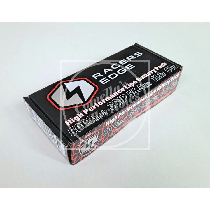 Racers Edge 5000mAh 11.1V 3S 60C LiPO Soft Battery Pack w/ XT60 & TRX Adapter