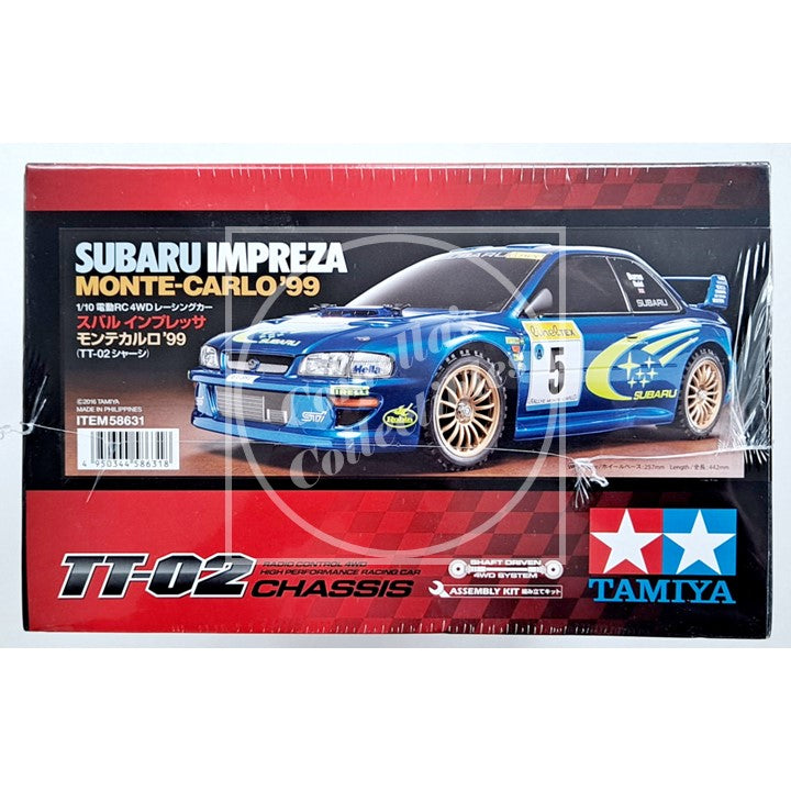 Tamiya RC 1/10 '99 Subaru Impreza 4WD Rally Kit TT-02 Chassis Motor & ESC #58631