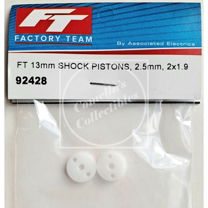 Factory Team Associated FT 13mm Shock Pistons, 2.5mm, 2x1.9 #92428