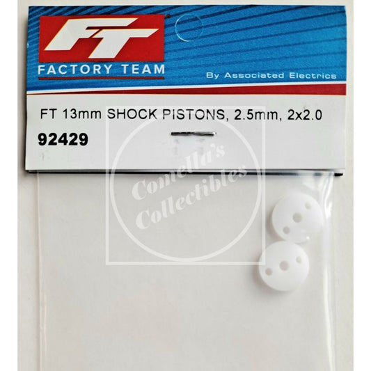 Factory Team Associated FT 13mm Shock Pistons, 2.5mm, 2x2.0 #92429