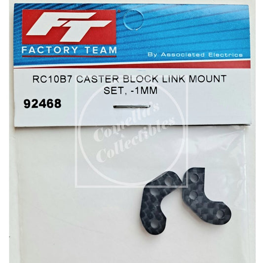 Factory Team Assoc RC10B7 -1 mm Carbon Caster Block Link Mount Set #92468