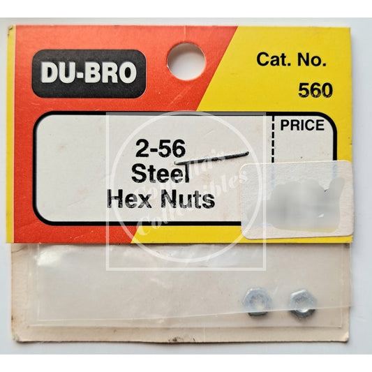 Open Bag Du-Bro 2-56 Steel Hex Nuts (2 pcs) #560