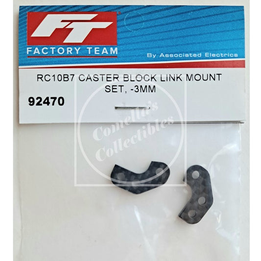 Factory Team Assoc RC10B7 FT -3mm Carbon Caster Block Link Mount Set #92470