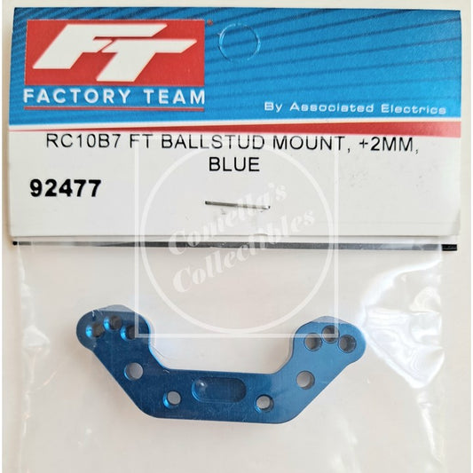 Factory Team Associated RC10B7 FT +2mm Blue Alum Ballstud Mount #92477