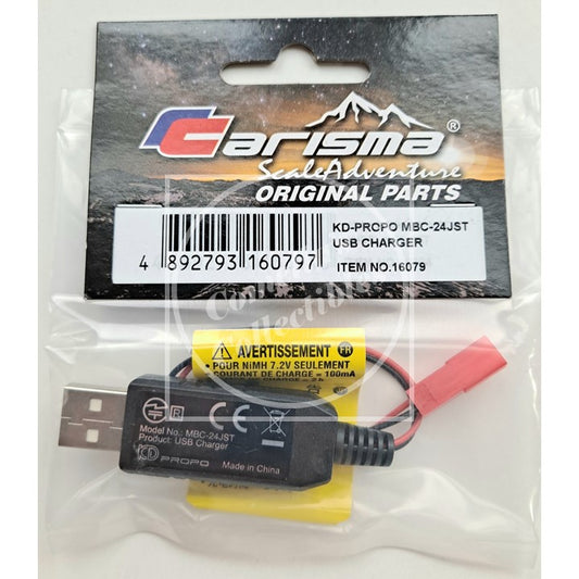 Carisma 100mA USB Charger for 7.2V NiMH Batteries #16079