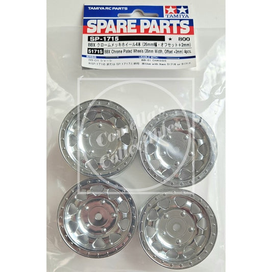 Tamiya Spare Parts BBX Chrome Plated Wheels Offset +2 (4 pcs) 51715