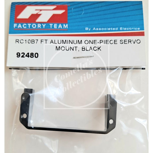 Factory Team Assoc RC10B7 FT Black Aluminum One-Piece Servo Mount #92480