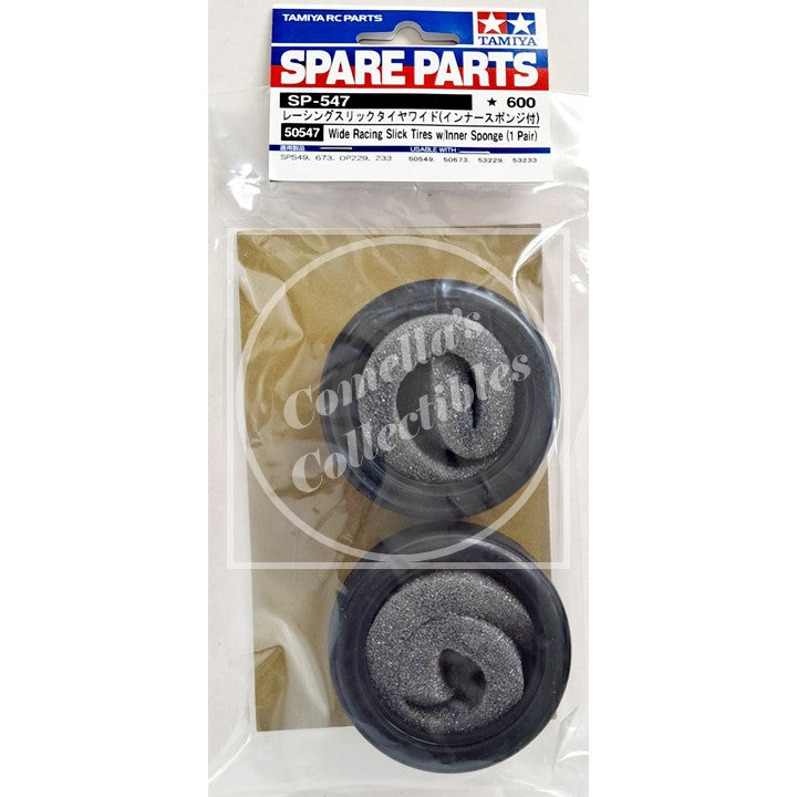 Tamiya 50547 Wide Racing Slick Tire and Sponge (1 pr)