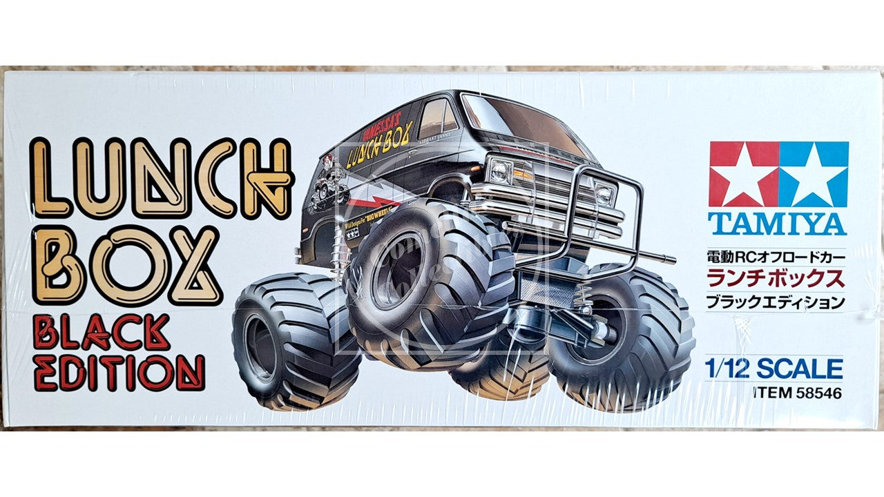 Model truck packaging with Tamiya branding on a white background
