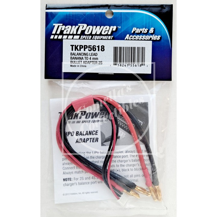 TrakPower TKPP5618 Balancing Lead Banana to 4mm Bullet Adapter 2S