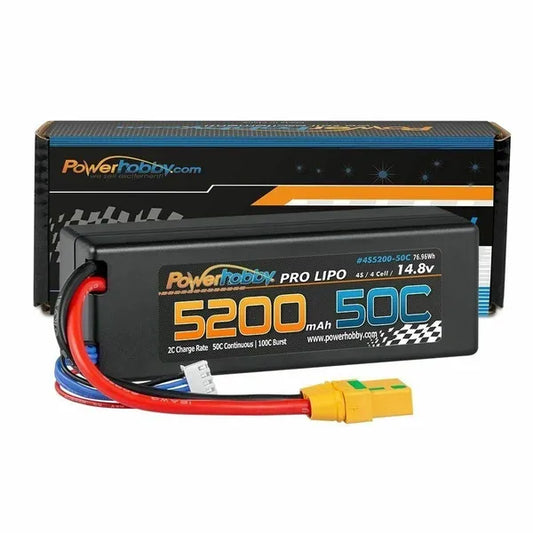Powerhobby Hard Pack 4S 14.8V 5200mAh 50C LiPO Battery with XT90 Plug