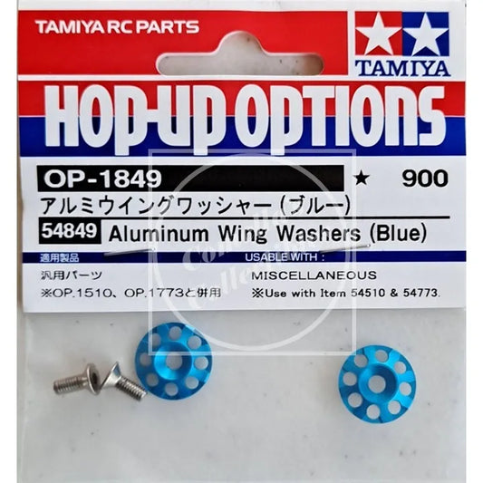 Tamiya Hop-Up Aluminum Wing Washers (Blue) #54849