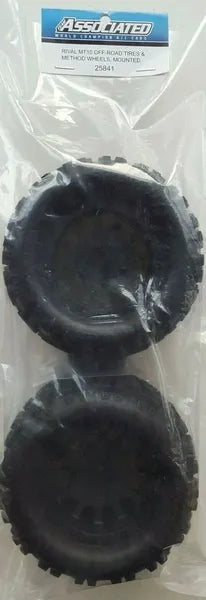 Team Associated Rival MT10 Mounted Off-Road Tires & Method Wheels w/ Caps 25841