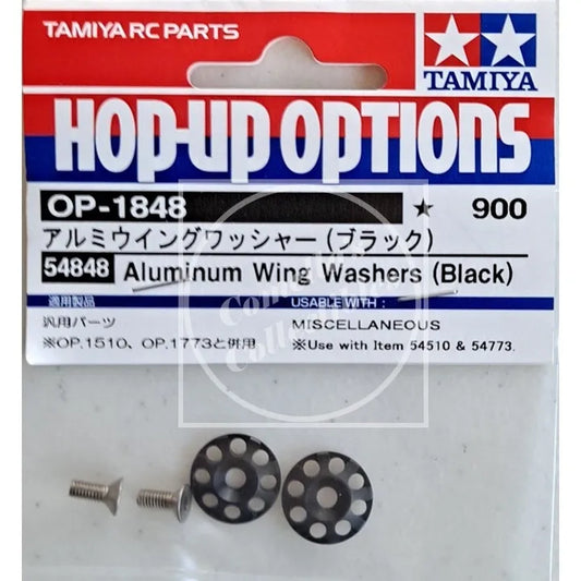 Tamiya Hop-Up Aluminum Wing Washers (Black) #54848