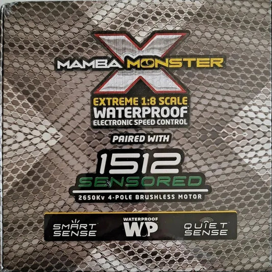 Castle Mamba Monster X 1:8 25.2V ESC 8A Peak BEC with 1512-2650KV Sensored Motor