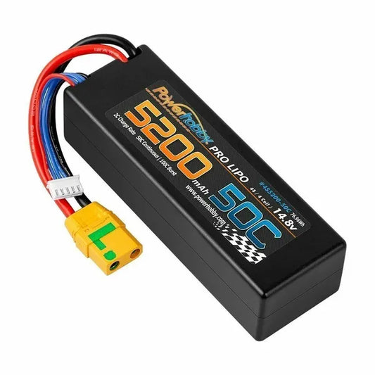 Powerhobby Hard Pack 4S 14.8V 5200mAh 50C LiPO Battery with XT90 Plug