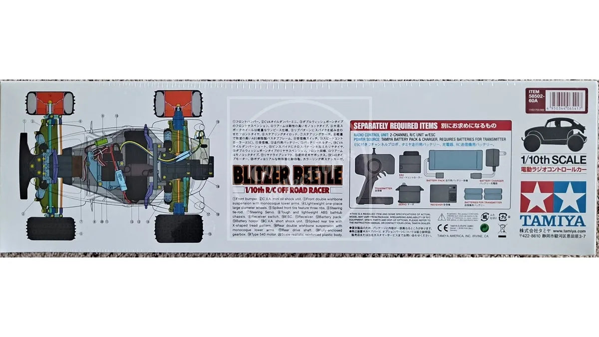 Tamiya RC 1/10 Volkswagen VW Blitzer Beetle 2WD Kit with Motor & ESC 58502