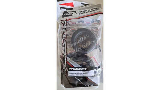 Roapex Trigger 1/10 Mon. Truck Tires/Wheels (Black), 0 Offset, 12mm Hex (1 pair)