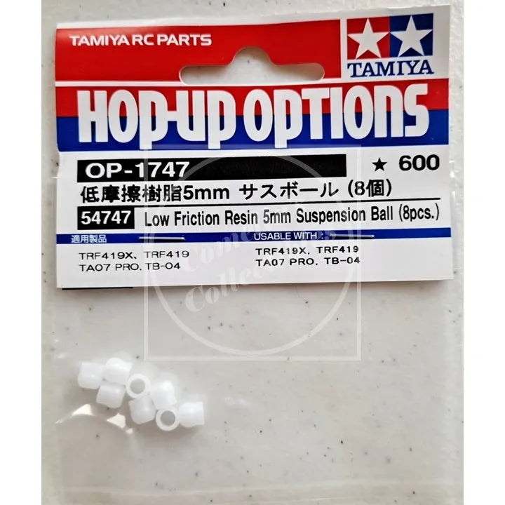 Tamiya Hop-Up Options Low Friction Resin 5mm Suspension Balls (8) OP-1747 54747